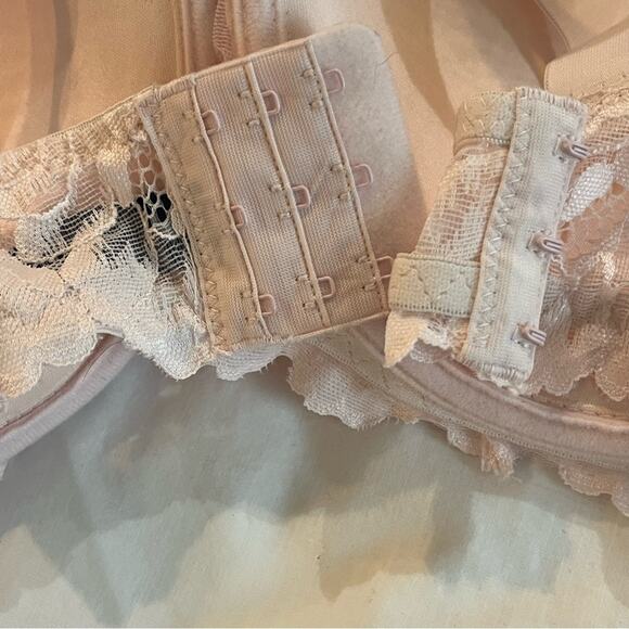 Rachel By Rachel Roy light pink lace padded bra 38DD gold tone accents6 - Picture 8 of 16